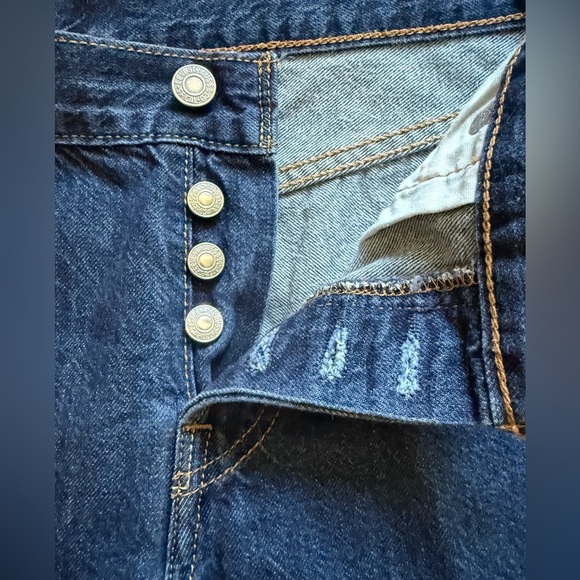 Levi's Dark Blue 501 CT Jeans - Picture 3 of 7